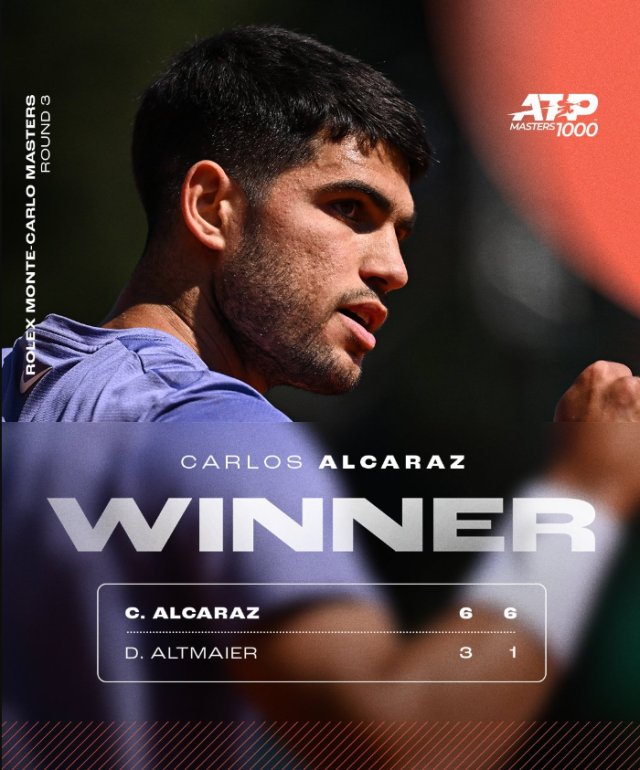 蒙特卡洛大师赛碾压年终总决赛，阿尔卡拉斯点燃赛场